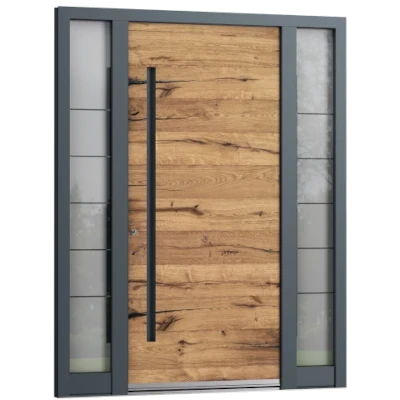 Aluminiumhaustür mit Seitenteilen